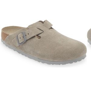 NWT! Authentic Birkenstock Boston Soft Footbed Clog in stone coin. W 39/8-8.5
